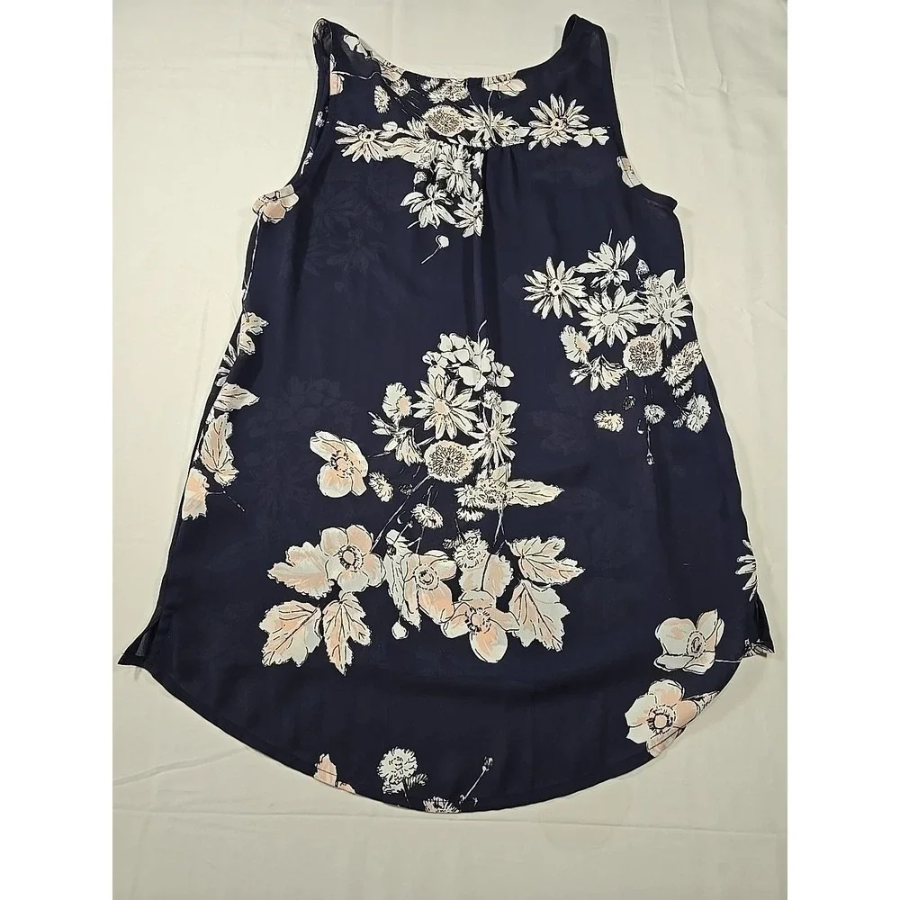 NWOT Maurices Floral‎ Sleeveless Blouse Blue Women's Cottagecore Top